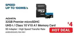 Visions Electronics ADATA Premier microSDHC UHS-I/Class 10 V10 A1 Memory Card offer