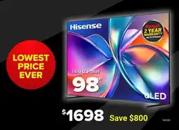 Visions Electronics Hisense 144HZ Panel 98 offer