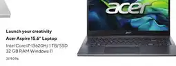 Staples Acer Launch your creativity Acer Aspire 15.6 Laptop offer