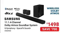 Visions Electronics Samsung 11.1.4-Channel Dolby Atmos Soundbar System offer