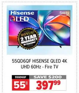 2001 Audio Video HISENSE QLED 4K UHD 60Hz - Fire TV 55 offer