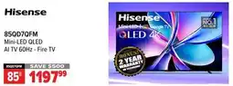 2001 Audio Video Hisense Mini-LED QLED AI TV 60Hz - Fire TV offer