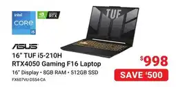 Visions Electronics Asus 16 TUF i5-210H RTX4050 Gaming F16 Laptop offer