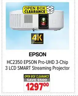 2001 Audio Video EPSON Pro-UHD 3-Chip 3 LCD SMART Streaming Projector offer
