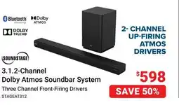 Visions Electronics Soundstage 3.1.2-Channel Dolby Atmos Soundbar System offer