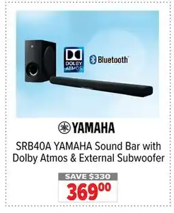 2001 Audio Video SRB40A YAMAHA Sound Bar with Dolby Atmos & External Subwoofer offer
