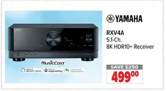 2001 Audio Video YAMAHA RXV4A 5.1-Ch. 8K HDR10 + Receiver offer