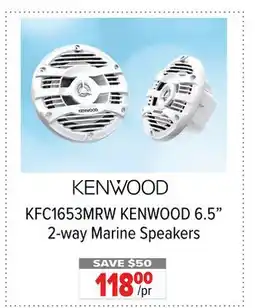 2001 Audio Video KFC1653MRW KENWOOD 6.5 2-way Marine Speakers offer