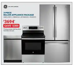 Visions Electronics GE 3-PIECE MAJOR APPLIANCE PACKAGE offer