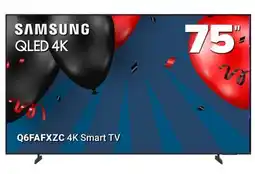 Visions Electronics SAMSUNG 75 QLED 4K Q6FAFXZC 4K Smart TV offer