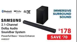 Visions Electronics Samsung 2.1-Channel Dolby Audio Soundbar System offer