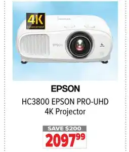 2001 Audio Video EPSON PRO-UHD 4K Projector offer
