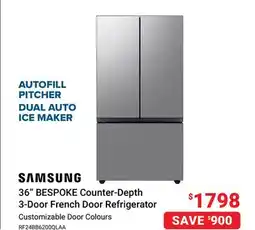 Visions Electronics Samsung 3-Door French Door Refrigerator Customizable Door Colours offer