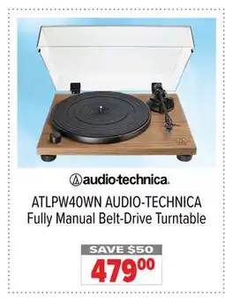 2001 Audio Video ATLPW40WN AUDIO-TECHNICA Fully Manual Belt-Drive Turntable offer