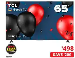 Visions Electronics TCL 65 4K UHD HDR LED Smart Google TV offer