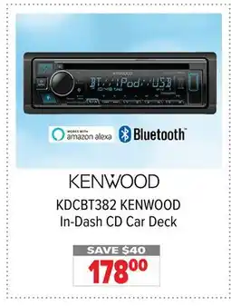 2001 Audio Video KDCBT382 KENWOOD In-Dash CD Car Deck offer
