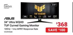 Visions Electronics Asus 34 Ultra WQHD TUF Curved Gaming Monitor offer