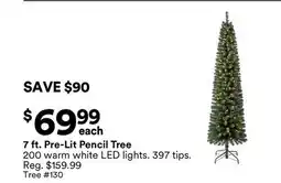 Michaels 7 ft. Pre-Lit Pencil Tree offer