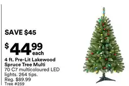 Michaels 4 ft. Pre-Lit Lakewood Spruce Tree Multi offer