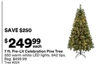 Michaels 7 ft. Pre-Lit Celebration Pine Tree offer