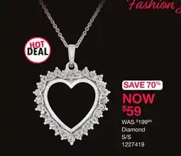 Charm Diamond Loving Hearts Diamond Pendant in Sterling Silver offer