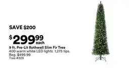 Michaels 9 ft. Pre-Lit rothwell Slim Fir Tree offer