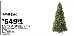 Michaels 9 ft. Pre-Lit rothwell Fir Tree offer
