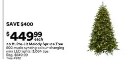 Michaels 7.5 ft. Pre-Lit Melody Spruce Tree offer