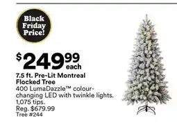 Michaels 7.5 ft. Pre-Lit Montreal Flocked Tree offer