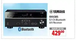 2001 Audio Video RXV385 Yamaha 5.1 Ch Bluetooth A/V Receiver offer