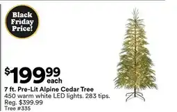 Michaels 7 ft. Pre-Lit Alpine Cedar Tree offer