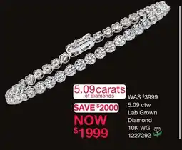 Charm Diamond New Brilliance Lab Grown 5.00CTW Diamond Tennis Bracelet in 10K White Gold offer
