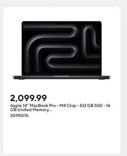 Staples Apple 14 MacBook Pro - M4 Chip - 512 GB SSD - 16 GB Unified Memory - Space Black - English offer