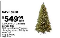 Michaels 7.5 ft. Pre-Lit Glendale Spruce Tree offer