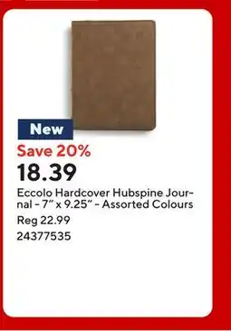 Staples Eccolo Hardcover Hubspine Journal - 7 x 9.25 - Assorted Colours offer
