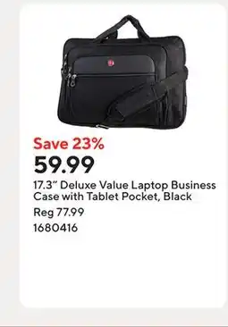 Staples 17.3 Deluxe Value Laptop Business Case with Tablet Pocket, Black offer