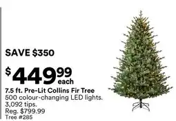 Michaels 7.5 ft. Pre-Lit Collins Fir Tree offer