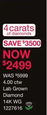 Charm Diamond New Brilliance Lab Grown 4.00CTW Diamond Stud Earrings in 14K White Gold offer