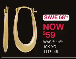 Charm Diamond 10K Yellow Gold Oval Hoop Earrings offer