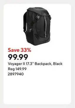 Staples Voyager II 17.3 Backpack, Black offer