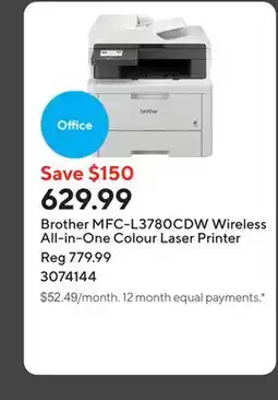 Staples Brother MFC-L3780CDW Wireless All-in-One Colour Laser Printer offer