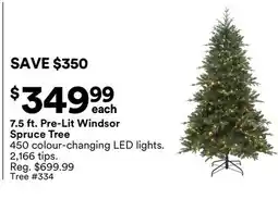 Michaels 7.5 ft. Pre-Lit Windsor Spruce Tree offer