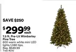 Michaels 7.5 ft. Pre-Lit Wimberley Pine Tree offer
