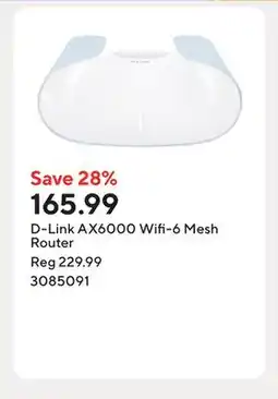 Staples D-Link AX6000 Wifi-6 Mesh Router offer