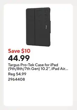Staples Targus Pro-Tek Case for iPad (9th/8th/7th Gen) 10.2, iPad Air 10.5, and iPad Pro 10.5 - Black offer