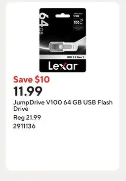 Staples JumpDrive V100 64 GB USB Flash Drive offer