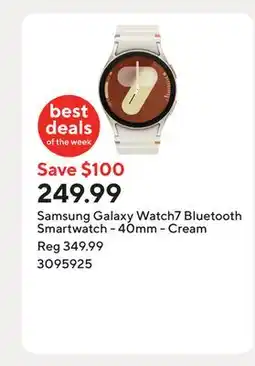 Staples Samsung Galaxy Watch7 Bluetooth Smartwatch - 40mm - Cream offer