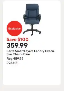 Staples Serta SmartLayers Landry Executive Chair - Blue offer