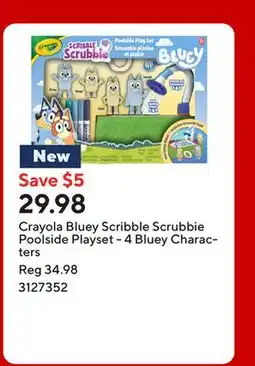 Staples Crayola Bluey Scribble Scrubbie Poolside Playset - 4 Bluey Characters offer