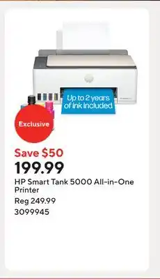 Staples HP Smart Tank 5000 All-in-One Printer offer